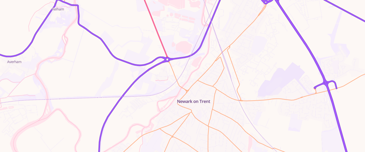 Map showing the location of Newark Fuel Express Automat