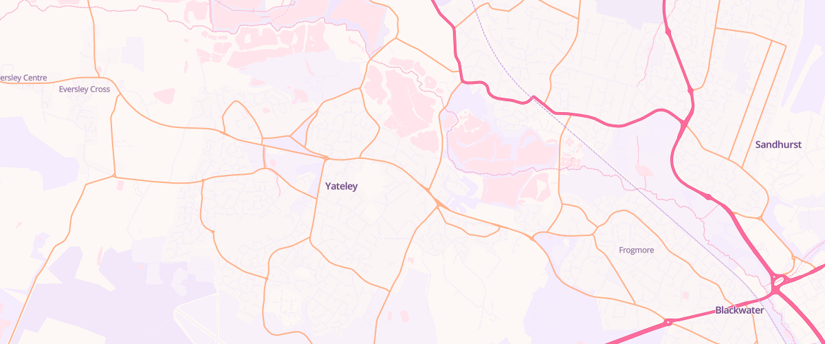 Map showing the location of Yateley Esso Express