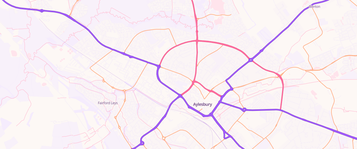 Map showing the location of Bp Aylesbury Service Station