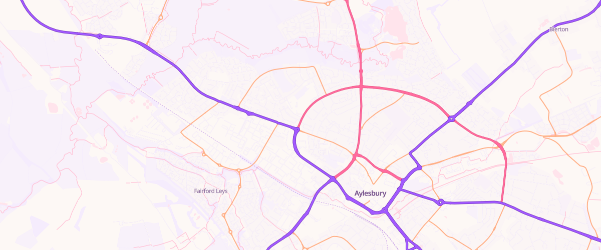 Map showing the location of Eg Aylesbury Pfs