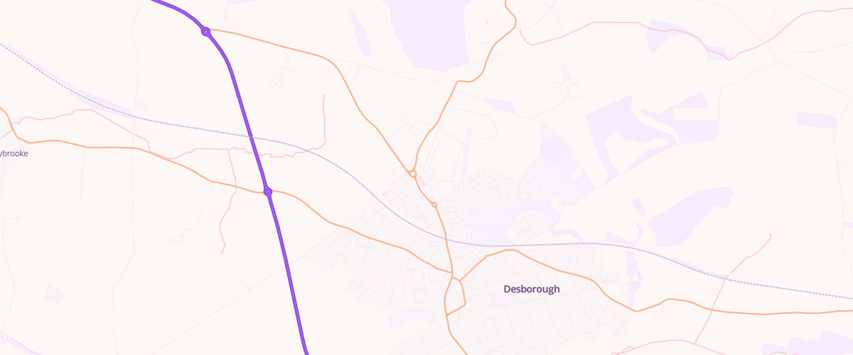 Map showing the location of Desborough Sf Connect