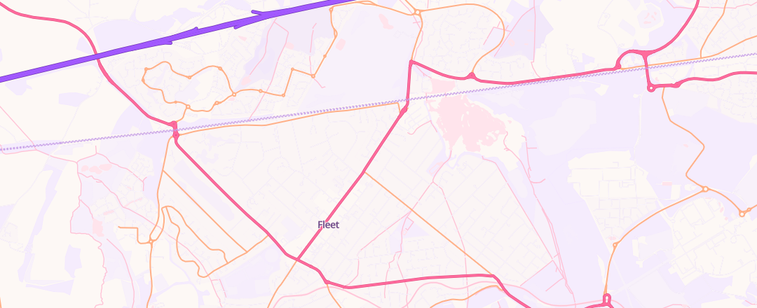 Map showing Ravenscroft Motor Company Ltd, Fleet