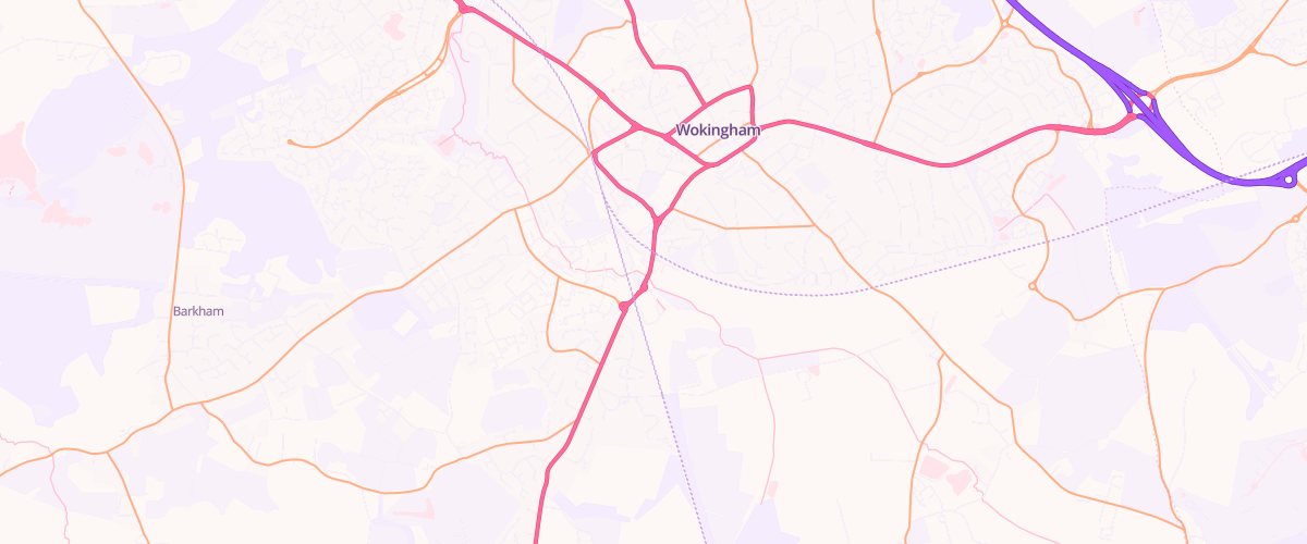 Map showing the location of Wokingham Sf Connect
