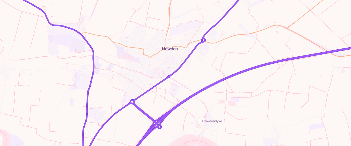 Map showing the location of Welcome Break Howden