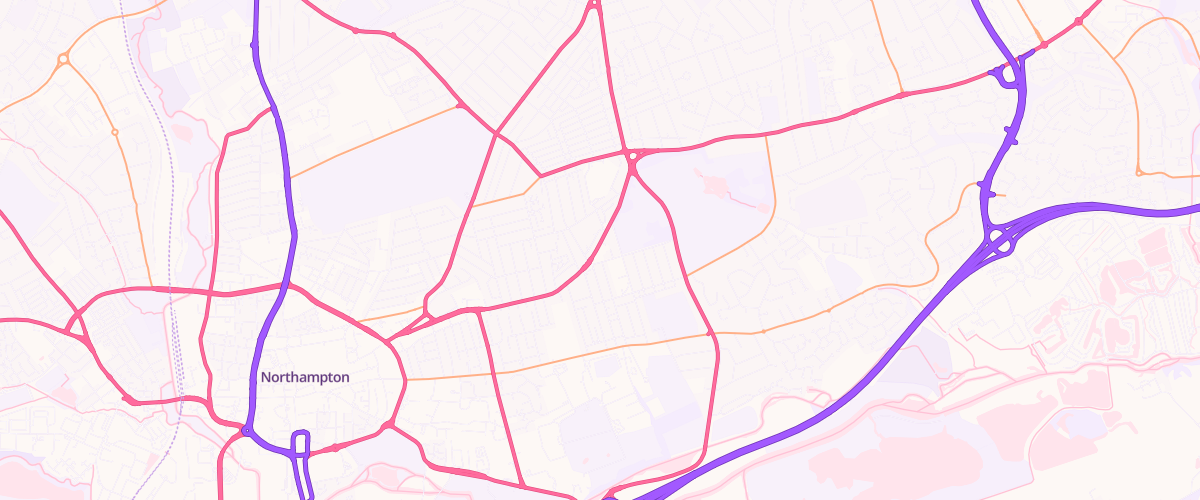 Map showing the location of Northampton Abington Esso Express