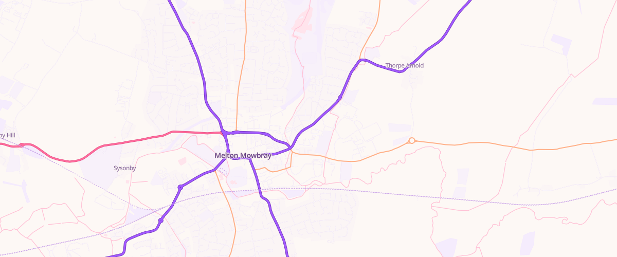 Map showing the location of Melton Mowbray Superstore Petrol