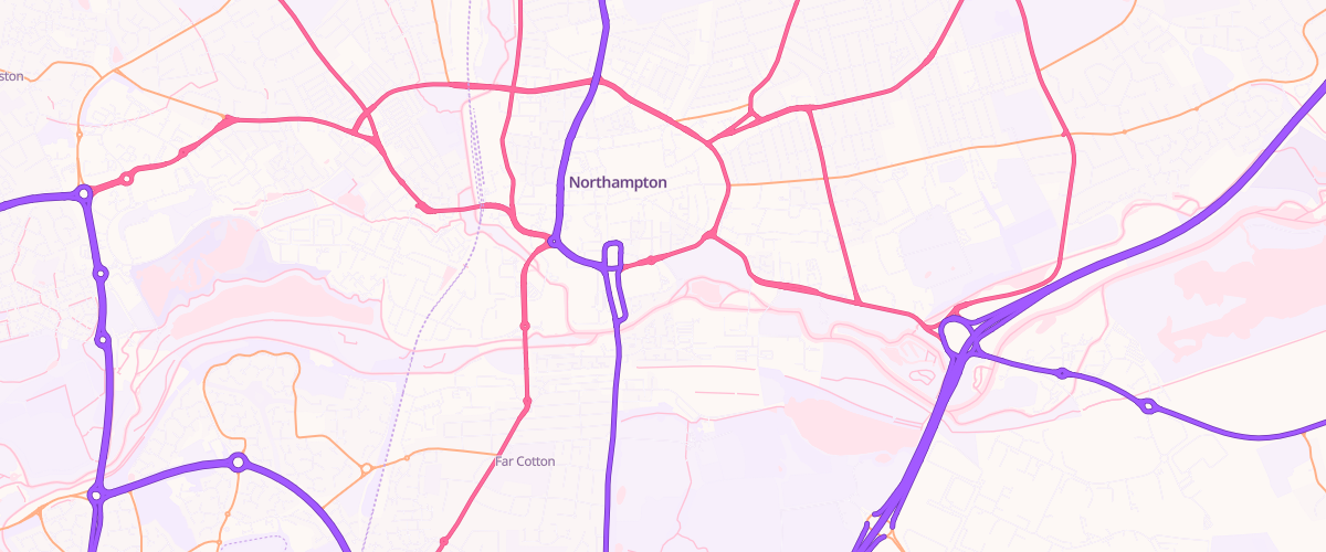 Map showing the location of Mfg Morrisons Northampton Victoria