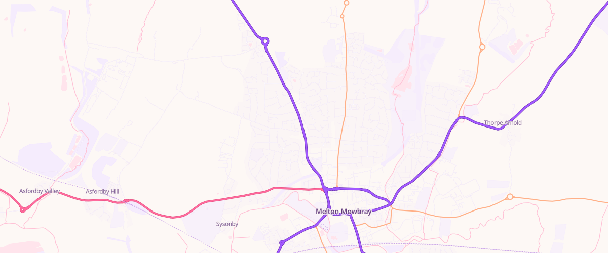 Map showing the location of Nottingham Rd Esso Express