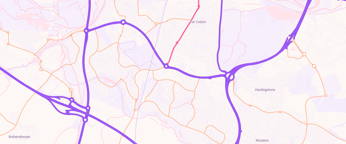 Map showing the location of Northampton South Extra Petrol