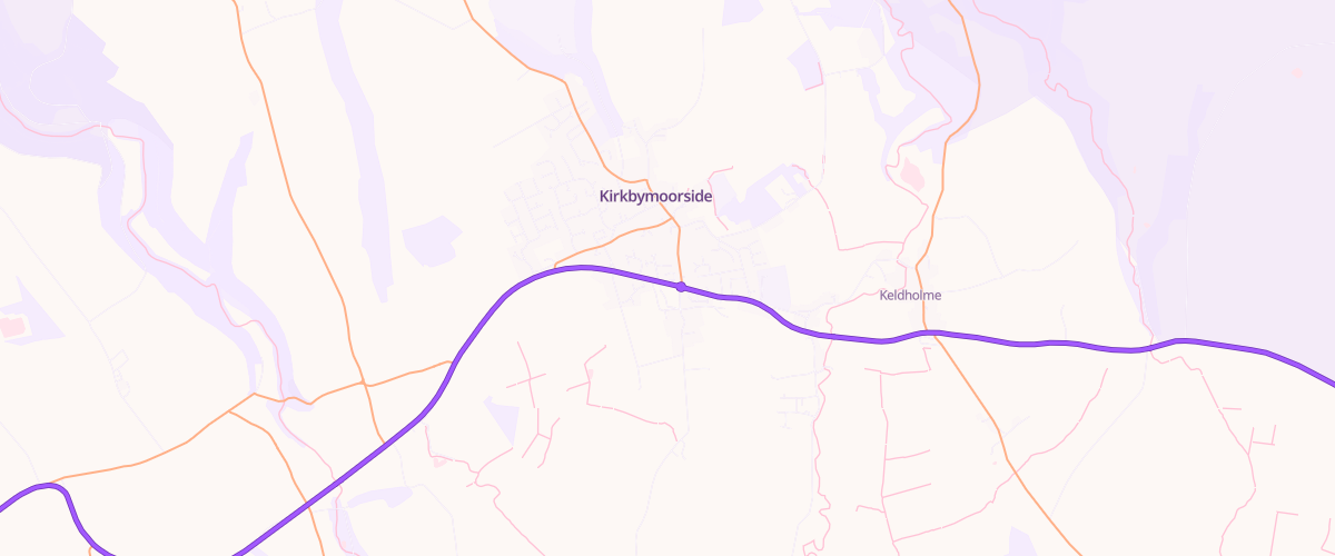 Map showing the location of Kirkbymoorside Service Station