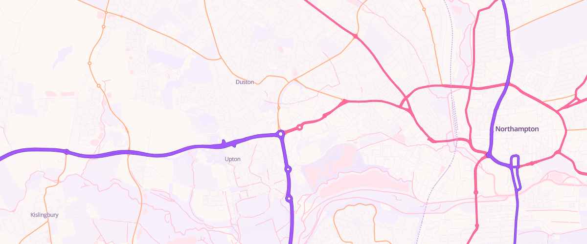 Map showing the location of Sainsburys Weedon Road
