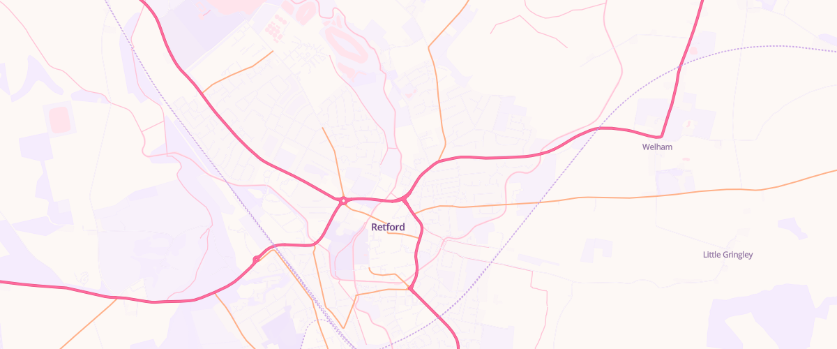 Map showing the location of Mfg Morrisons Retford