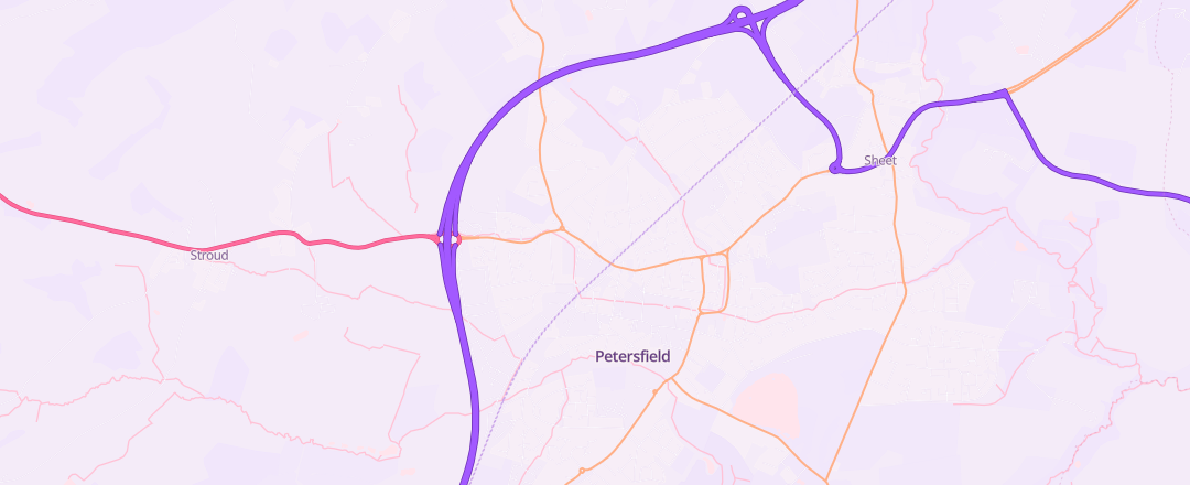 Map showing White Rose Petersfield Ltd, Petersfield