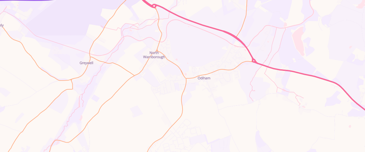 Map showing the location of Elite Garages Odiham