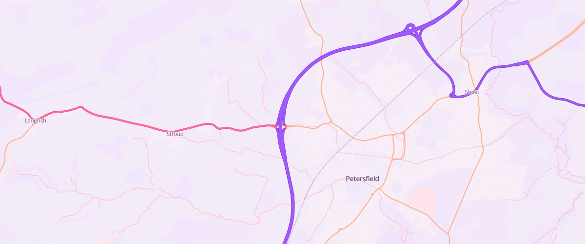 Map showing the location of Petersfield Sf Connect