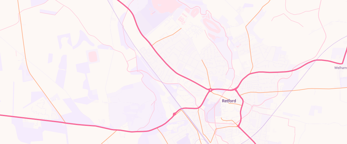 Map showing the location of Asda Retford Express Petrol