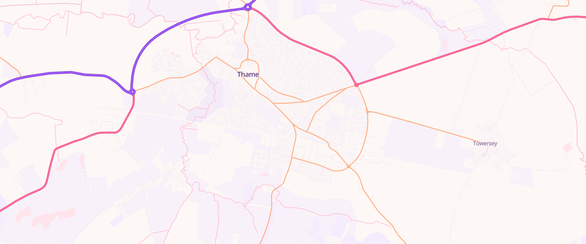 Map showing the location of Thame Bp Sf Connect