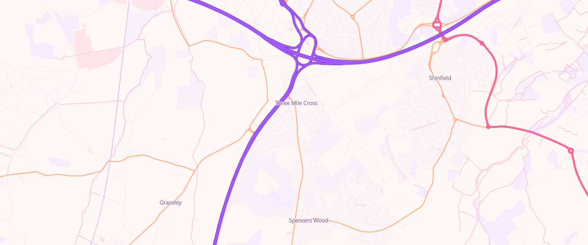 Map showing the location of Bp Three Mile Cross