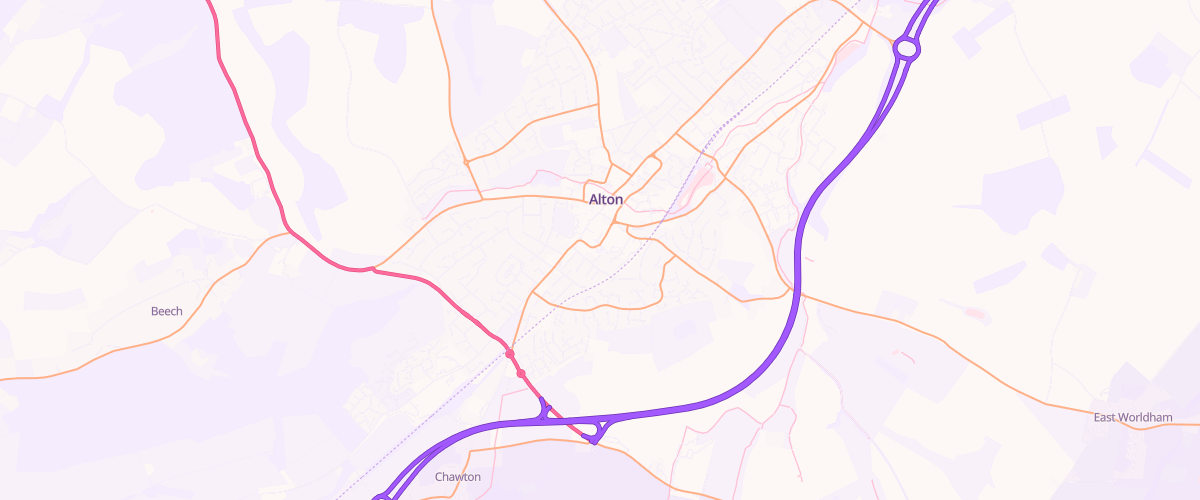 Map showing the location of Sainsburys Alton