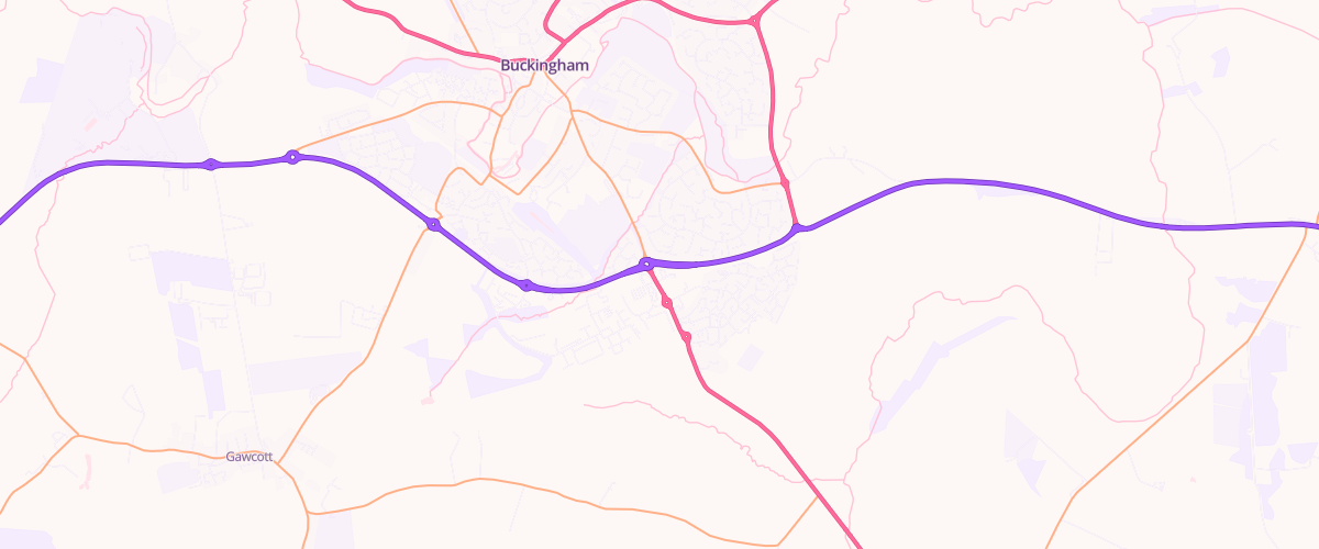 Map showing the location of Shell Co-Op Buckingham