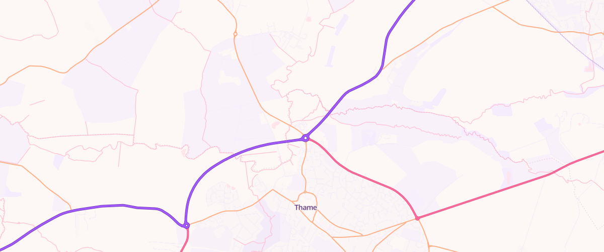 Map showing the location of Asda Thame Express Petrol