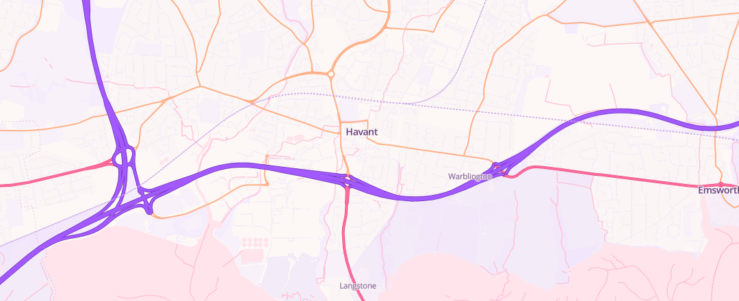 Map showing Havant Garages, Havant