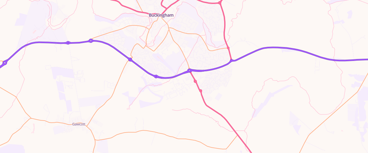 Map showing the location of Buckingham Superstore Petrol Filling