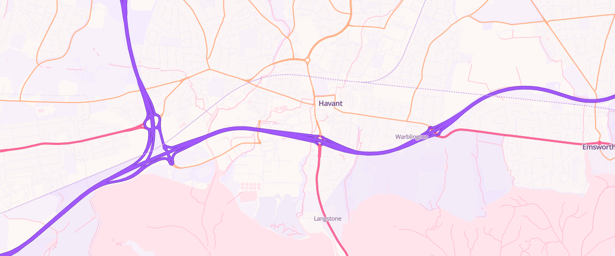 Map showing the location of Havant Extra Petrol Filling