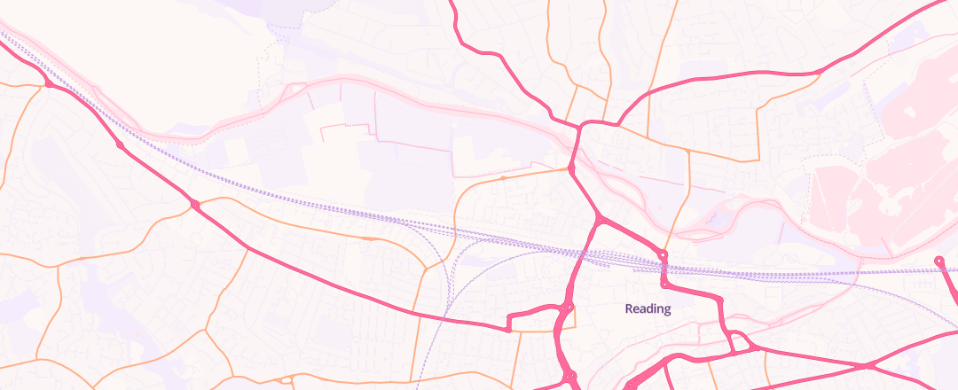 Map showing Reading Drive In, Reading