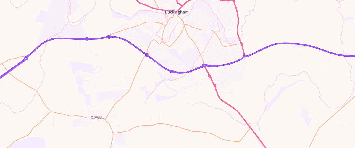 Map showing the location of Asda Buckingham Express Petrol