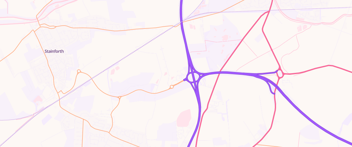 Map showing the location of Doncaster Service Area
