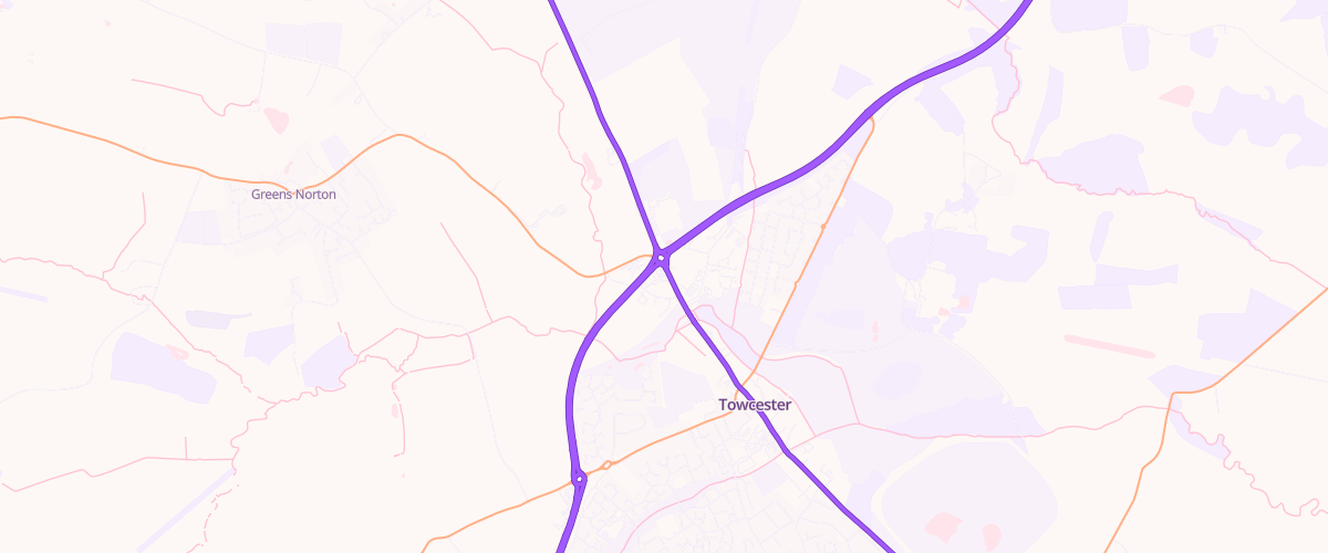 Map showing the location of Shell Co-Op Towcester