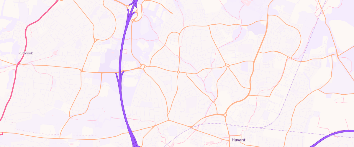 Map showing the location of Park Lane Service Station