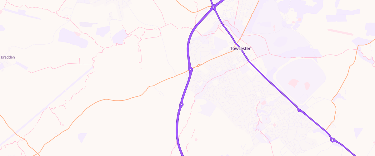Map showing the location of Towcester North Sf Connect