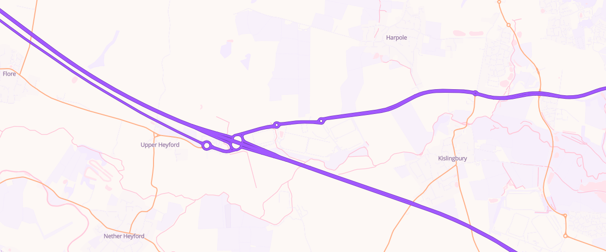Map showing the location of Shell Co-Op Kislingbury