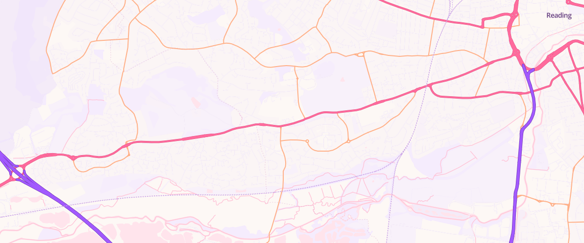 Map showing the location of Reading Southcote Esso Express