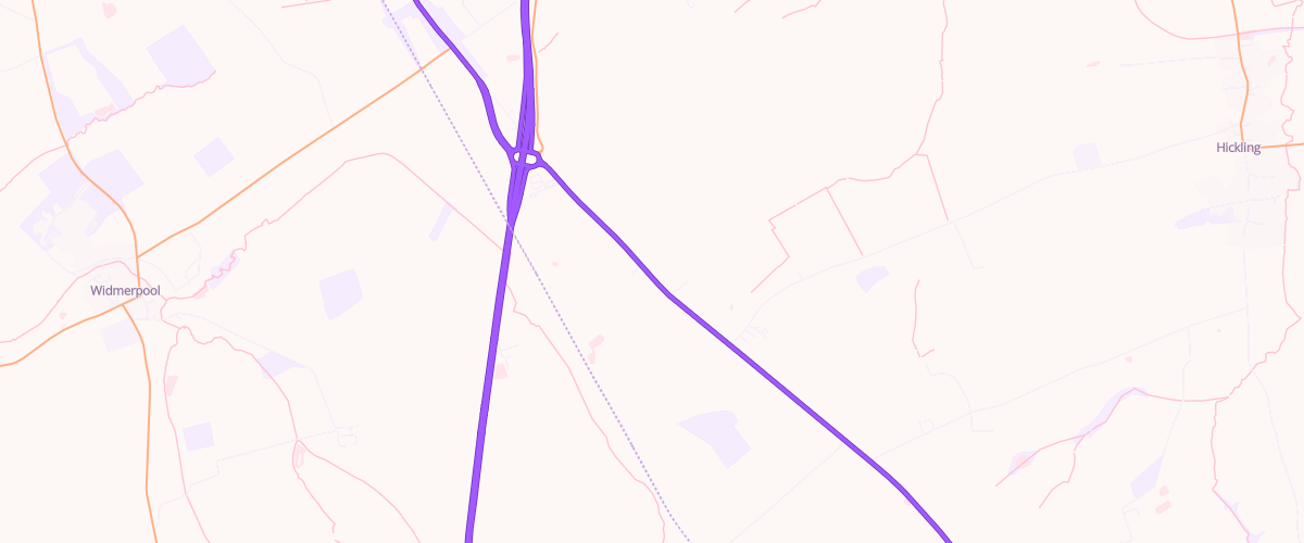 Map showing the location of Welcome Break Hickling