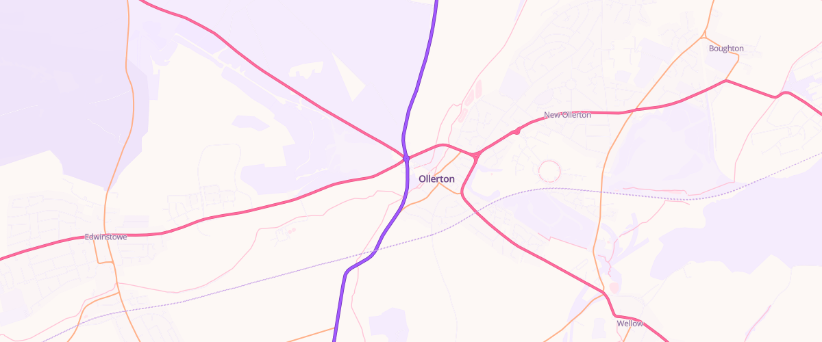 Map showing the location of Mfg Ollerton