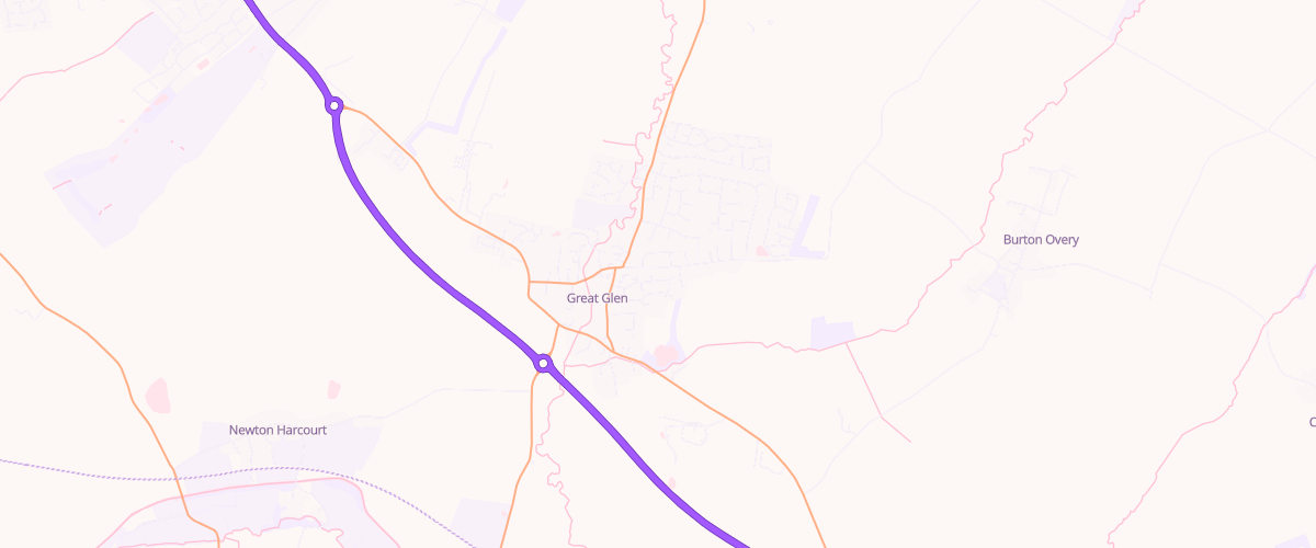Map showing the location of Hillside Garage Great Glen