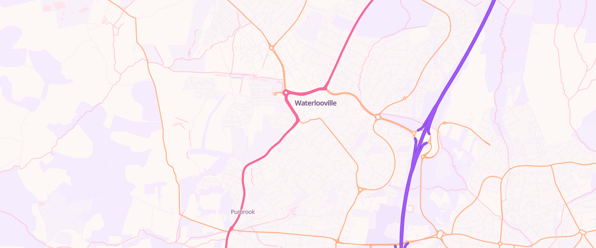 Map showing the location of Shell Waterlooville