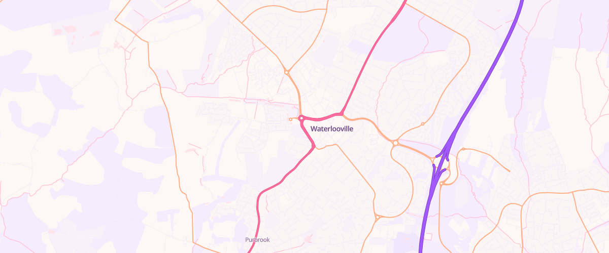 Map showing the location of Asda Waterlooville Superstore