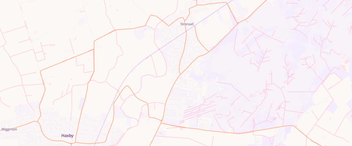 Map showing the location of Strensall Service Station