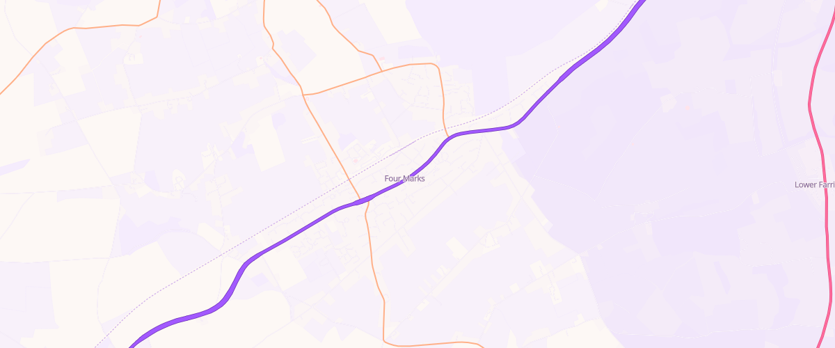 Map showing the location of Four Marks Sf Connect