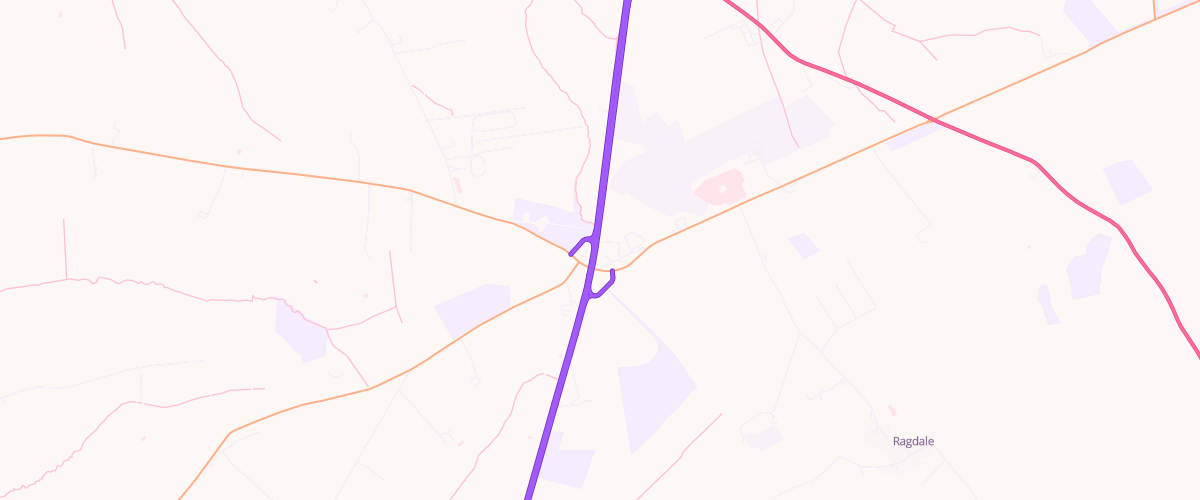 Map showing the location of Six Hills Service Station