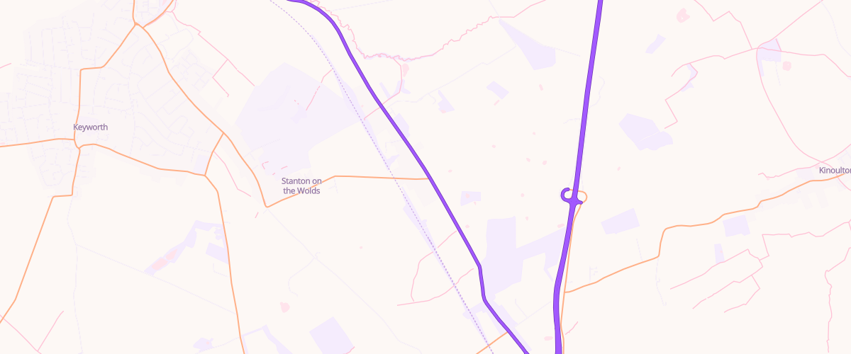 Map showing the location of Wolds Service Station