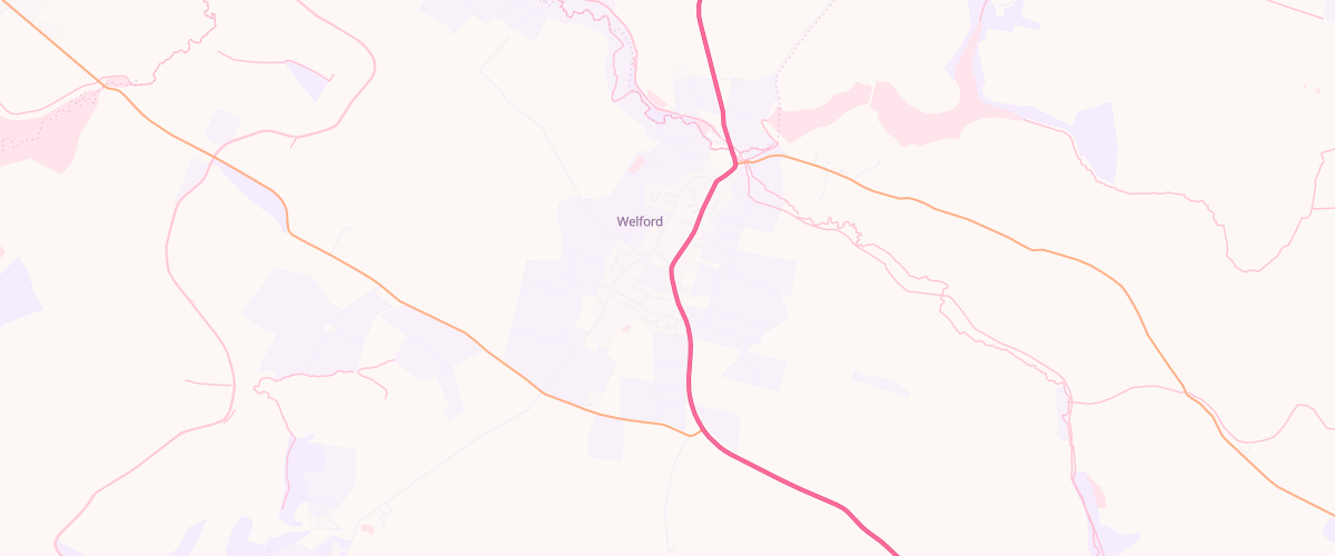 Map showing the location of Welford Garage