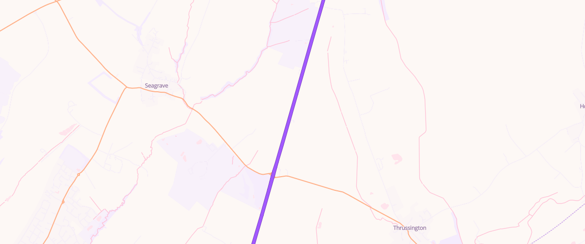 Map showing the location of Shell Thrussington