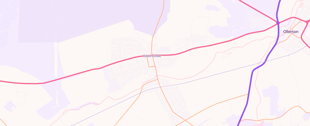 Map showing Central Garage Edwinstowe Limited, Mansfield