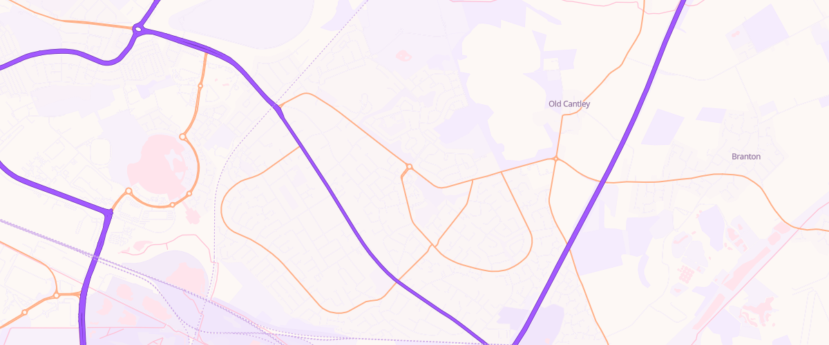 Map showing the location of Mfg Cantley