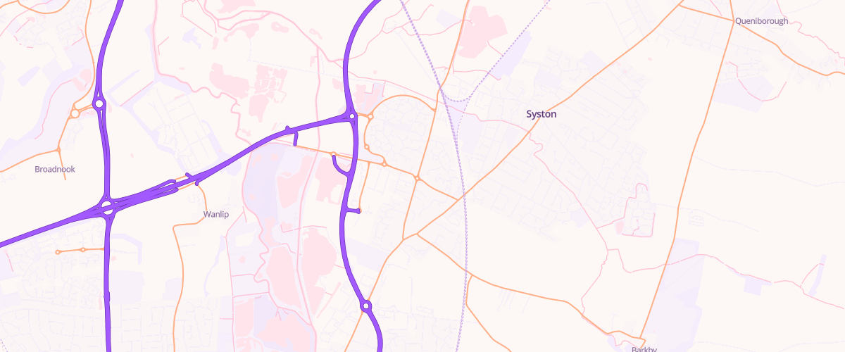 Map showing the location of Tgc Syston